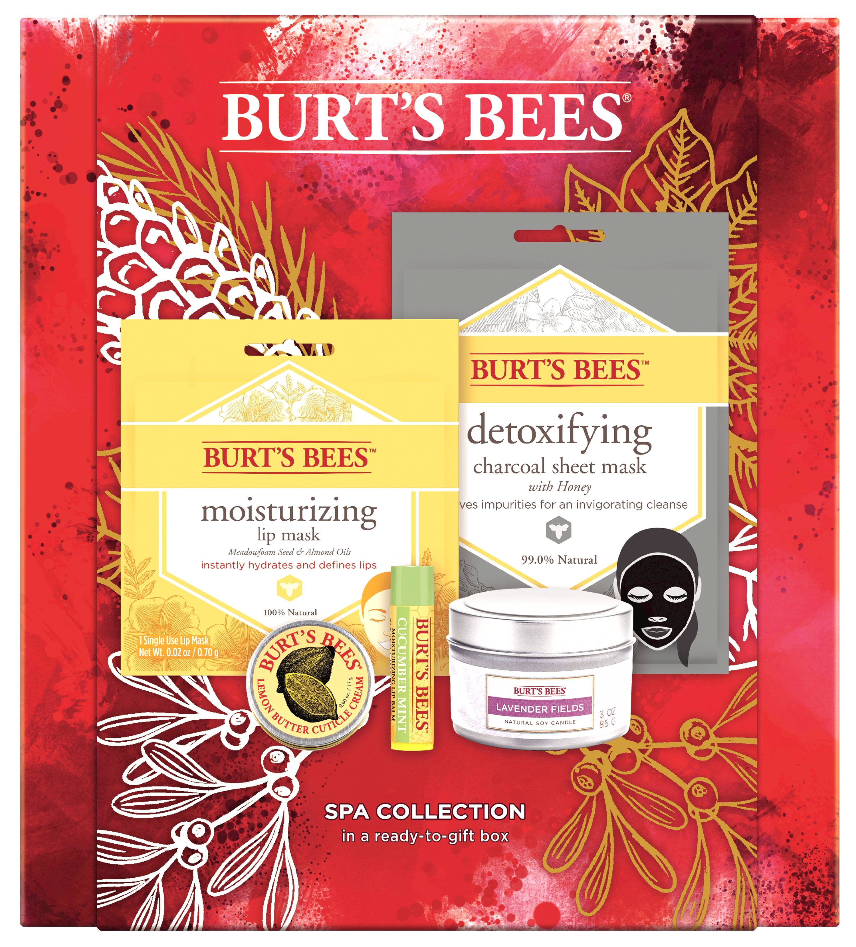 Burt's Bees Spa Collection Holiday Gift Set, 5 Products - Mini Candle, Lip Mask, Lip Balm, Face Mask and Cuticle Cream - image 1 of 3