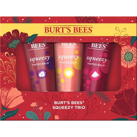 Burt's Bees Squeezy Trio Holiday Gift Set, Berry Sorbet, Sweet Peach, Watermelon Rush