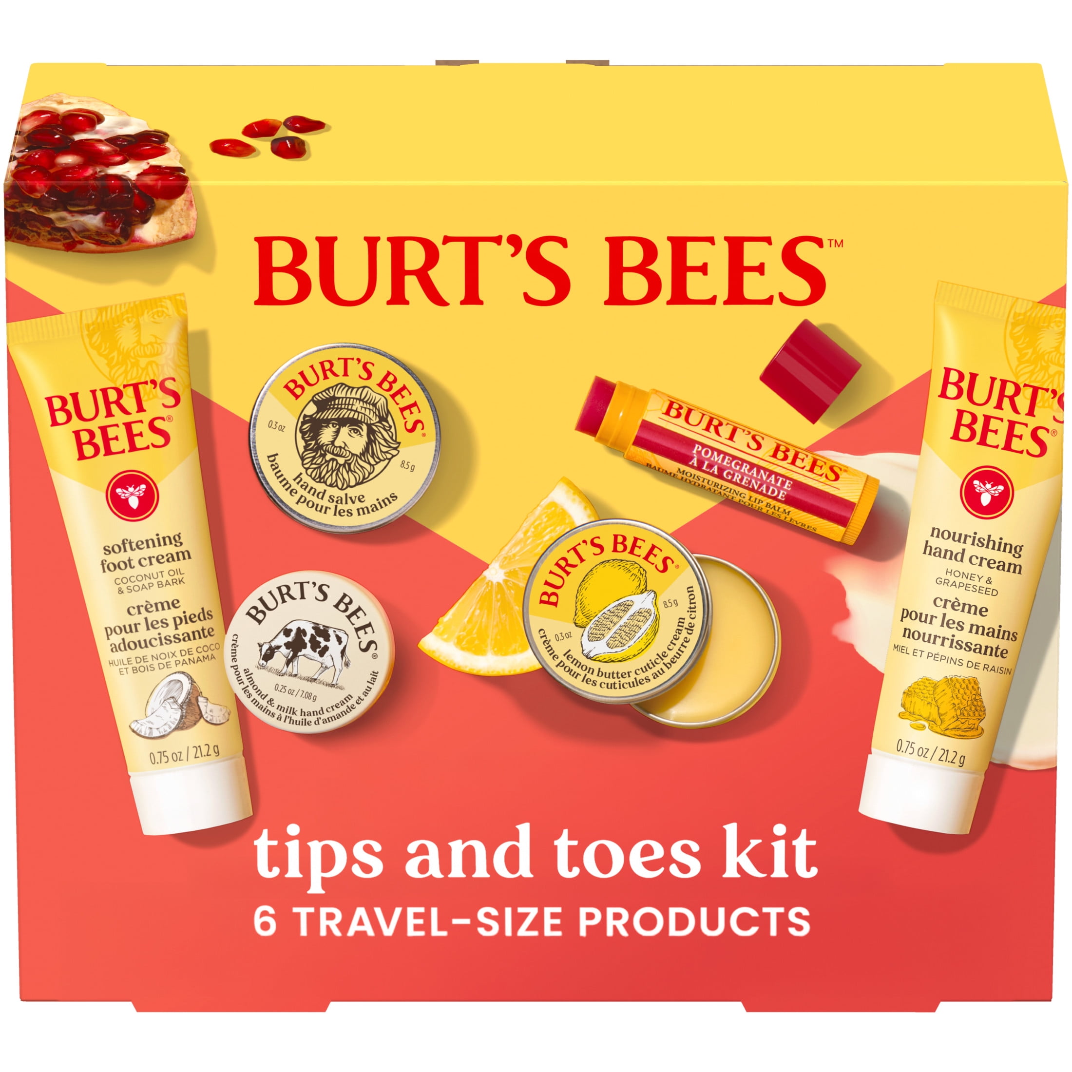 BURT'S BEES Burts Bees Tips and Toes Gift Set, Hand Cream, Foot Cream, Cuticle Cream, Hand Salve, Lip Balm