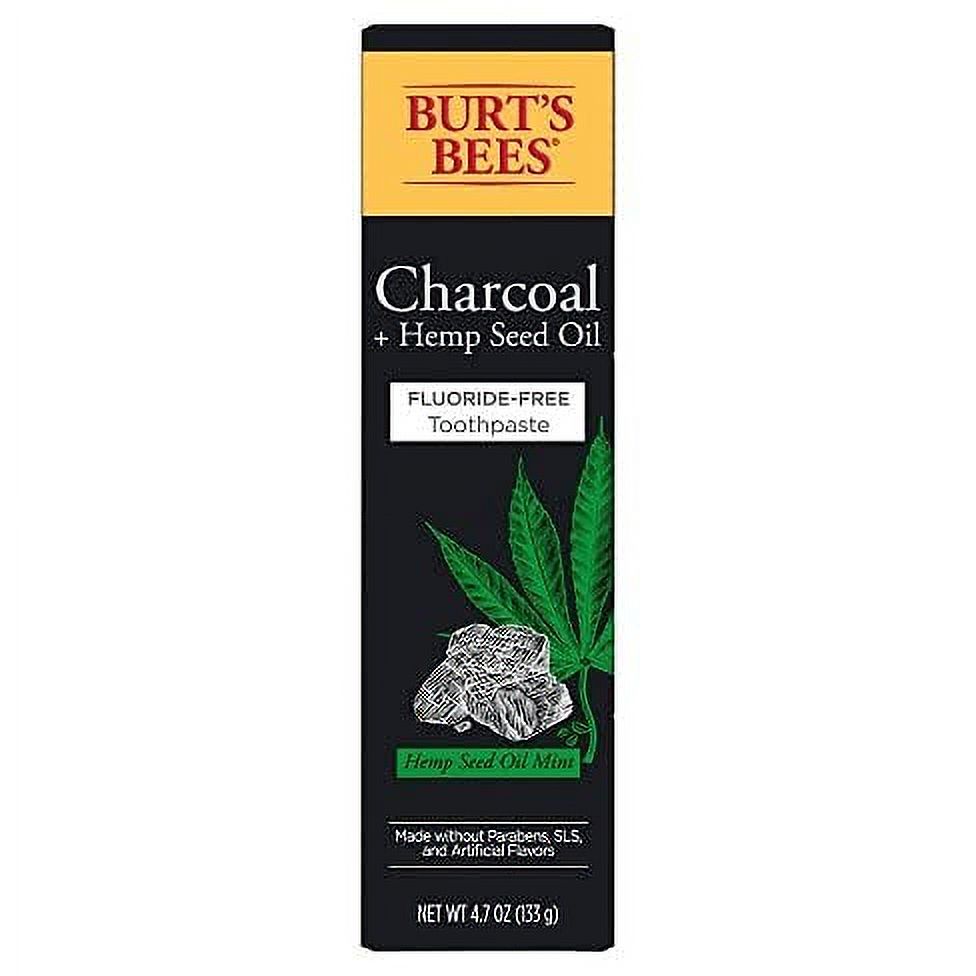 Burt's Bees Toothpaste Charcoal + Hemp Seed Oil FlourideFree 4.7 Ounce