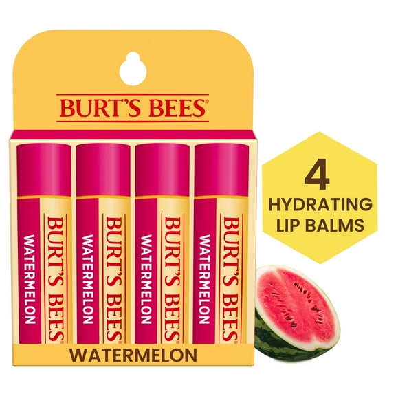 Burt's Bees Watermelon Lip Balm, 4-Pack, 0.15 oz.