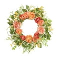 thumbnail image 1 of Burton+BURTON Wreath with Peach and Mauve Flowers, 21-inch Diameter, 1 of 1