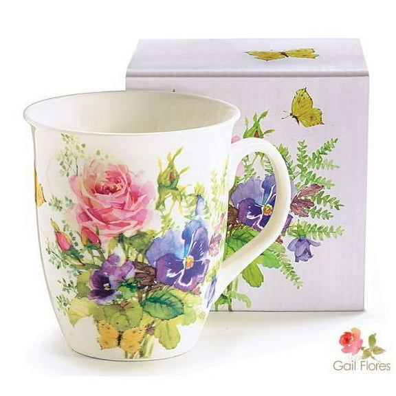 Burton & Burton 16 Oz Abundant Blooms Mug
