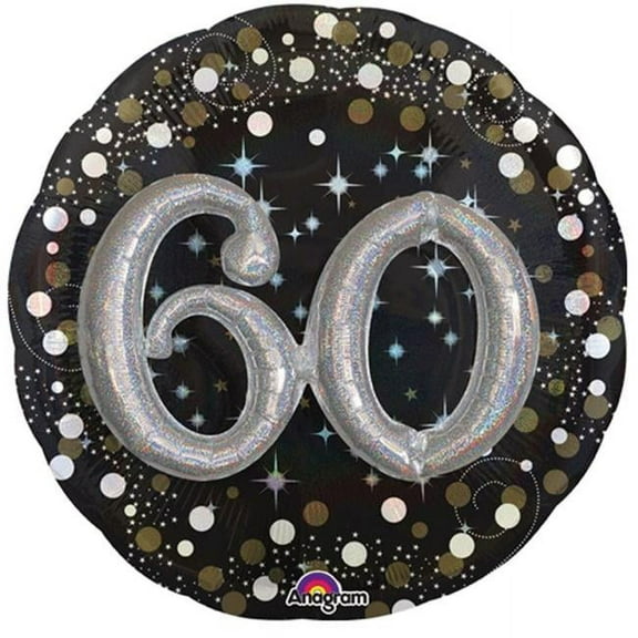 Burton & Burton 32" Packaged 60th Sparkling Multi Balloon