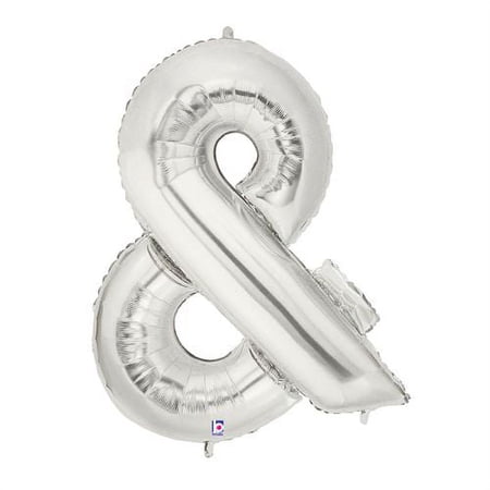 Burton & Burton 40" Ampersand Shape Silver Balloon