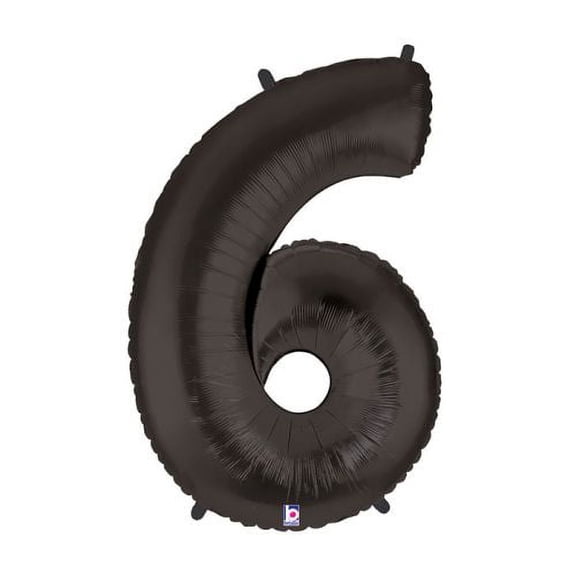 Burton & Burton 40" Number 6 Shape Black Balloon
