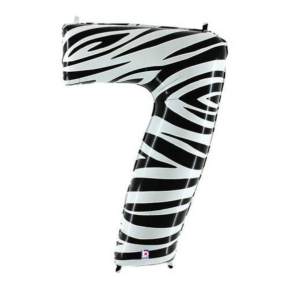 Burton & Burton 40" Number 7 Shape Zebra Balloon