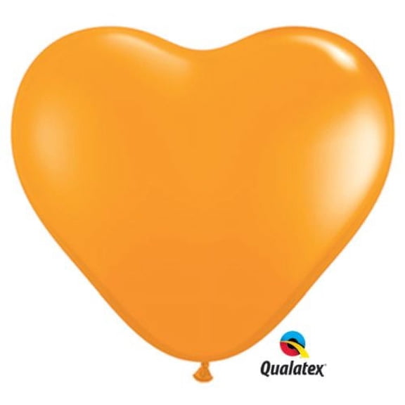 Burton & Burton 6" Orange Heart Shape Balloons, 100 Pack