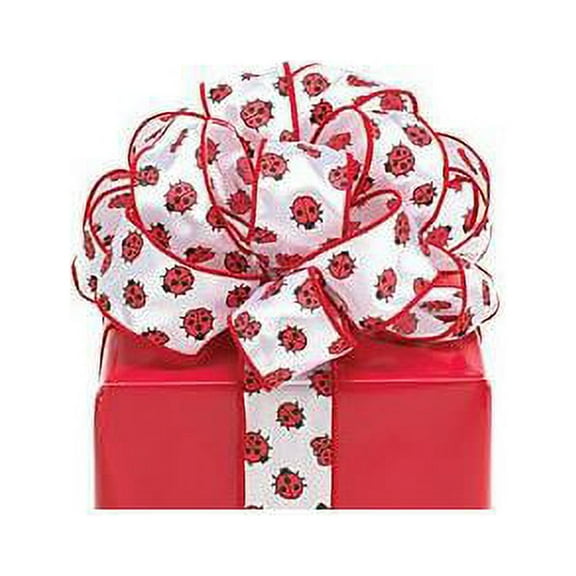 Burton & Burton #9 Ladybugs On White Ribbon