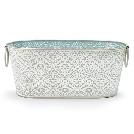 Burton & Burton 9743188 GRAY WHITE EMBOSSED TIN DOUBLE 4"