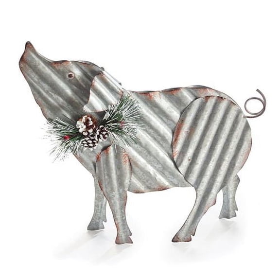 Burton & Burton Decor Corrugated Tin Pig