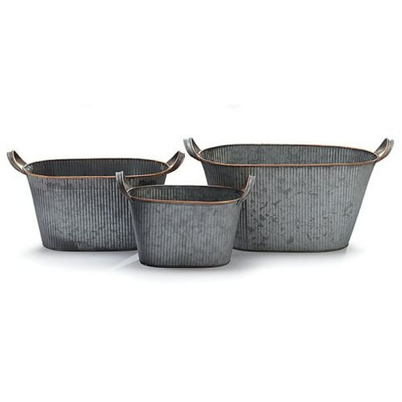 Burton & Burton Planter Tin Nested Oval Set, Set Of 3