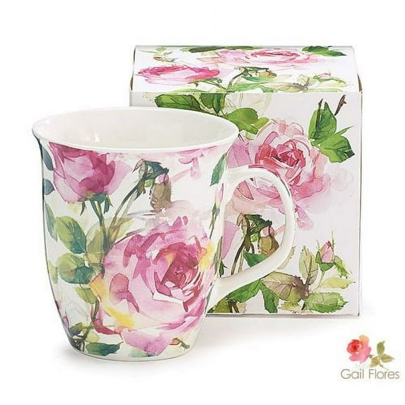 Burton & Burton Porcelain Mug Pink Roses, 16oz. (9726810)