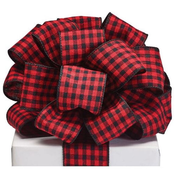 Burton & Burton Ribbon #40 Red/Black Check, 20 Yards