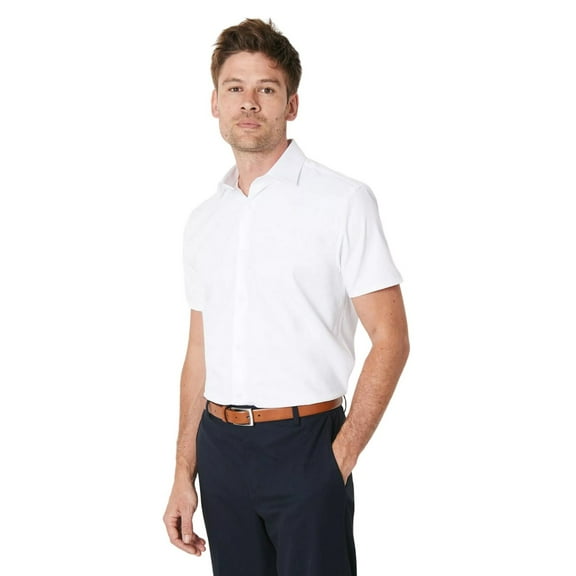 Burton Mens Easy-Iron Slim Short-Sleeved Formal Shirt