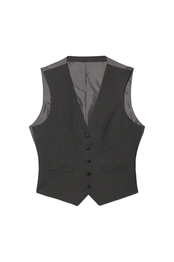Mens Essential Single-Breasted Slim Vest