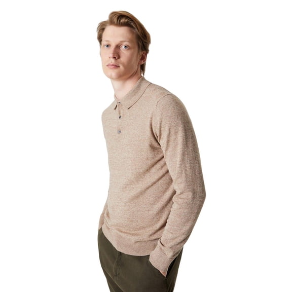 Burton Mens Knitted Cotton Long-Sleeved Polo Shirt