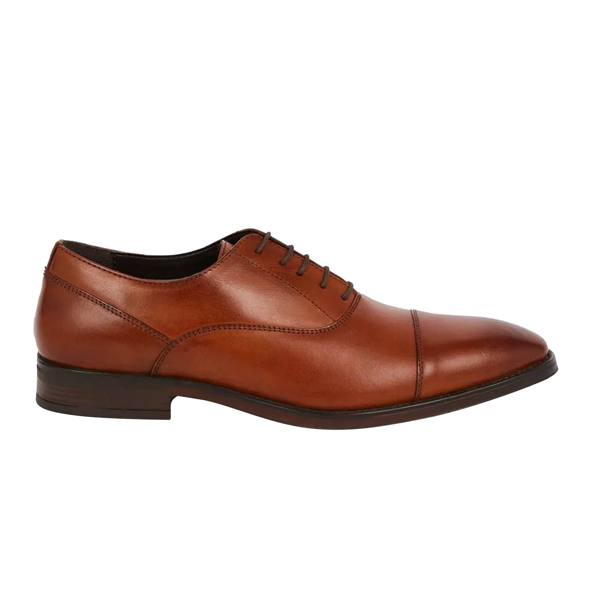 Burton Mens Leather Toe Cap Oxford Shoes