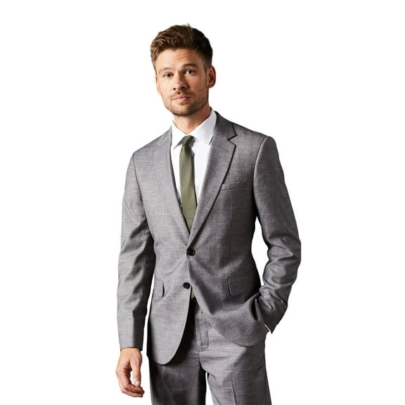 Burton Mens Sharkskin Single-Breasted Tailored Suit Jacket