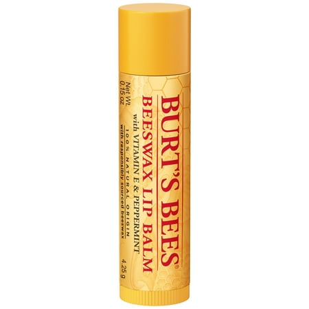 Burt's Bees Beeswax Lip Balm, 1-Pack, 0.15 oz.