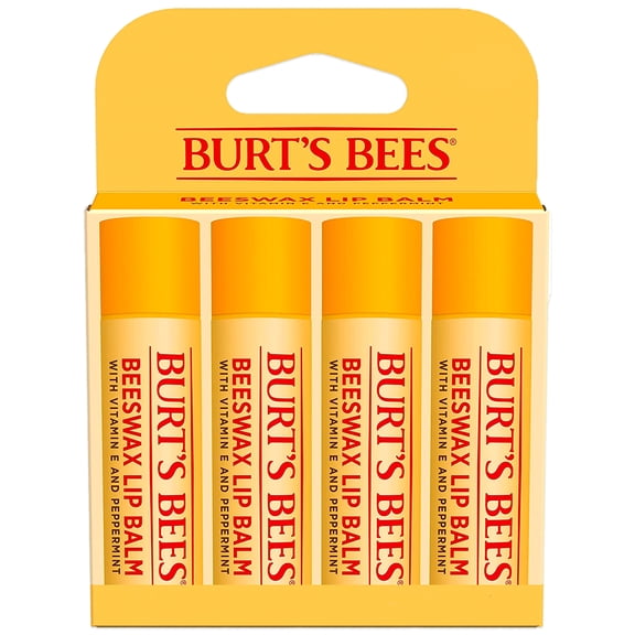 Burts Bees 100% Natural Origin Moisturizing Lip Balm, Original Beeswax, 4 Tubes