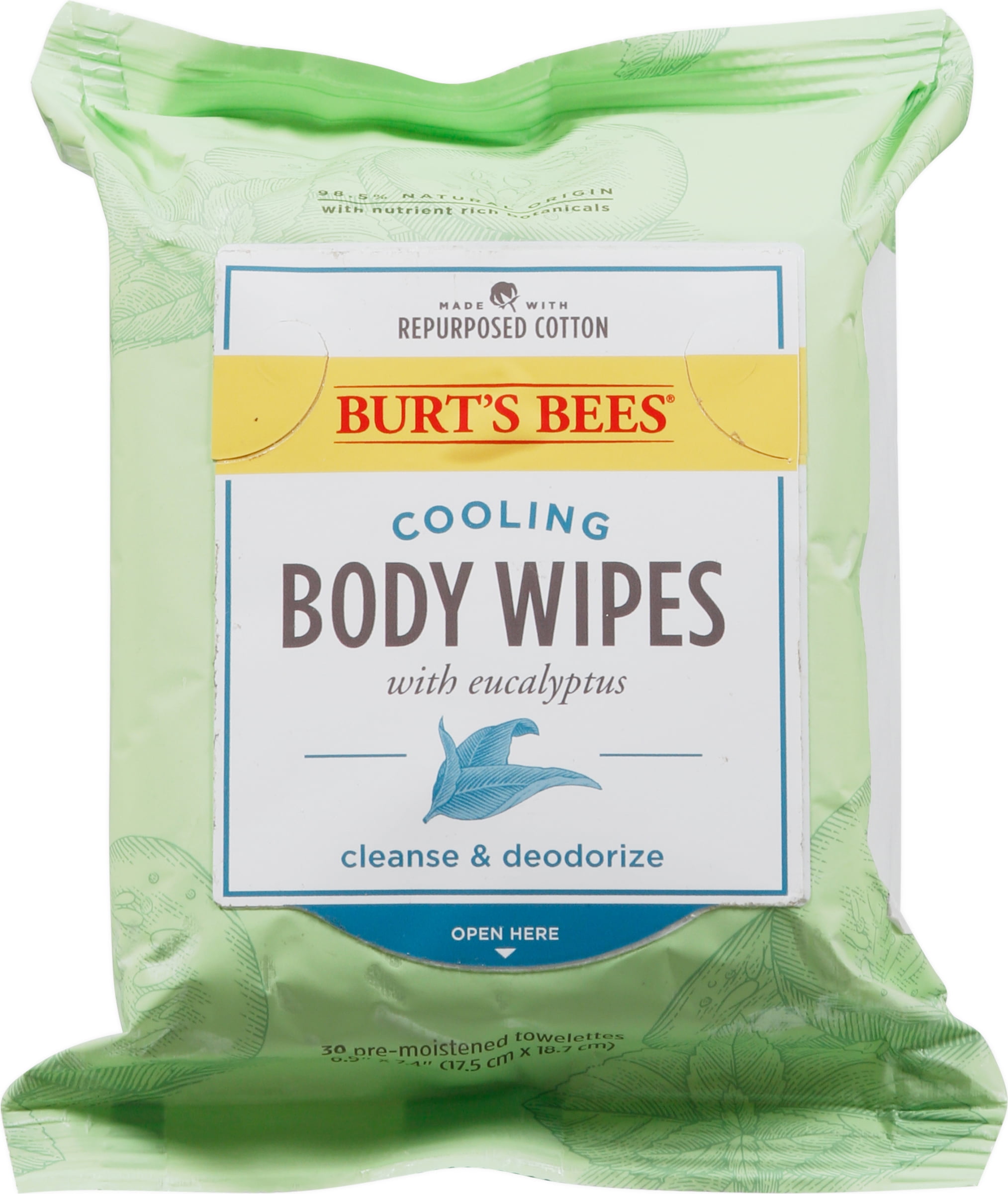 Burts Bees Cooling Body Wipes 30Ct, 30 CT