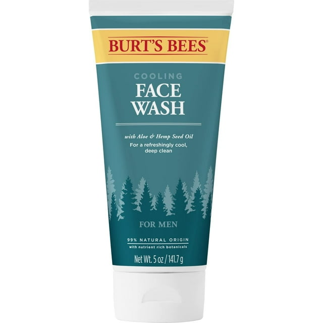 Burts Bees Cooling Face Wash with Aloe & Hemp, For Men, 5 Ounces, pack of 3