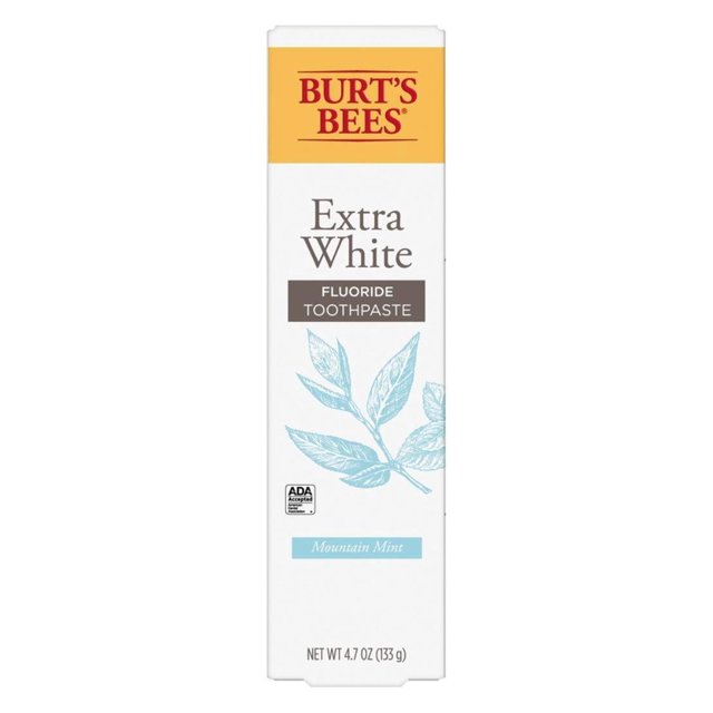 Burts Bees Extra White Mountain Mint Fluoride Toothpaste 4.7 Ounce