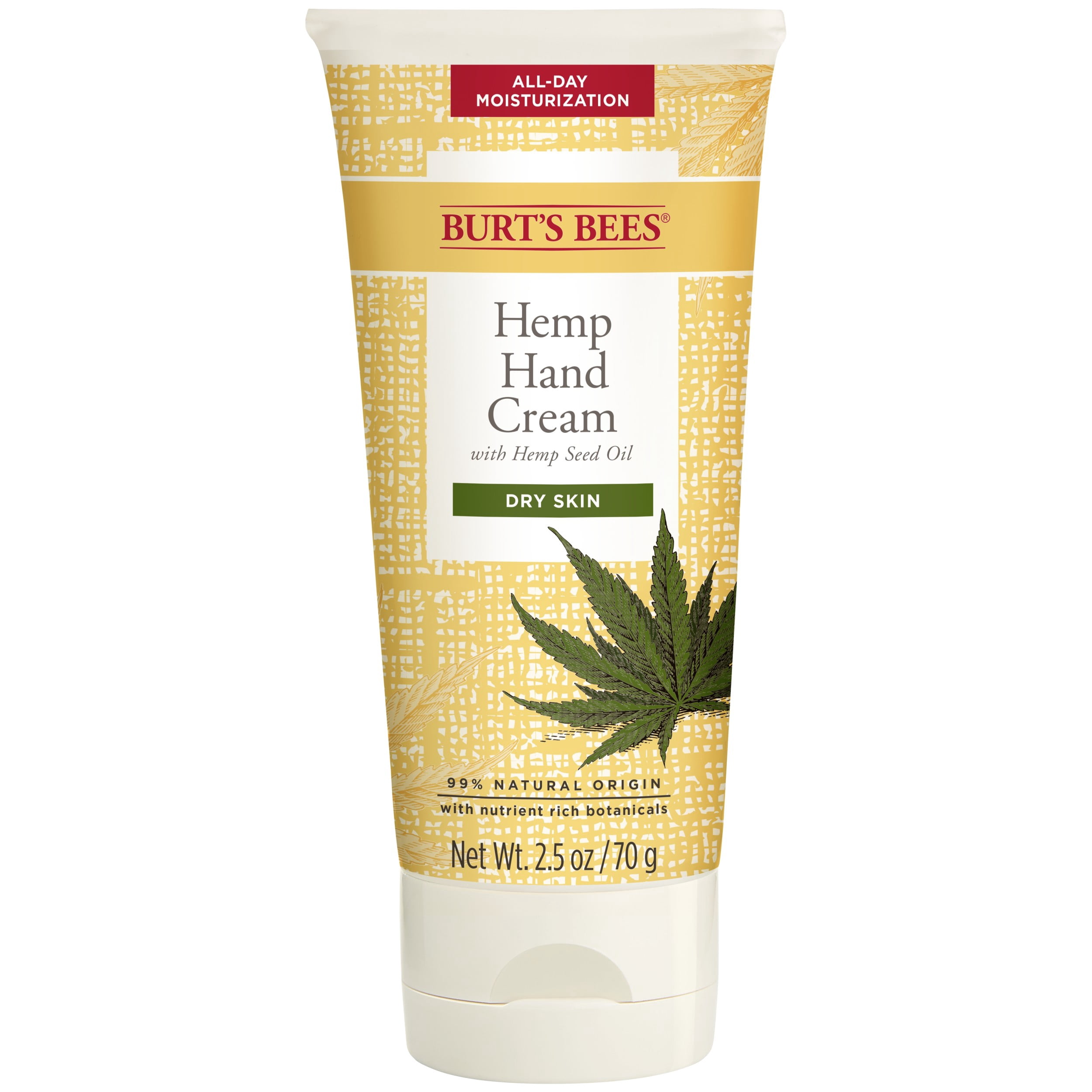 Burts Bees Hemp Seed Oil Hand Cream for Dry Skin, 2.5 Oz