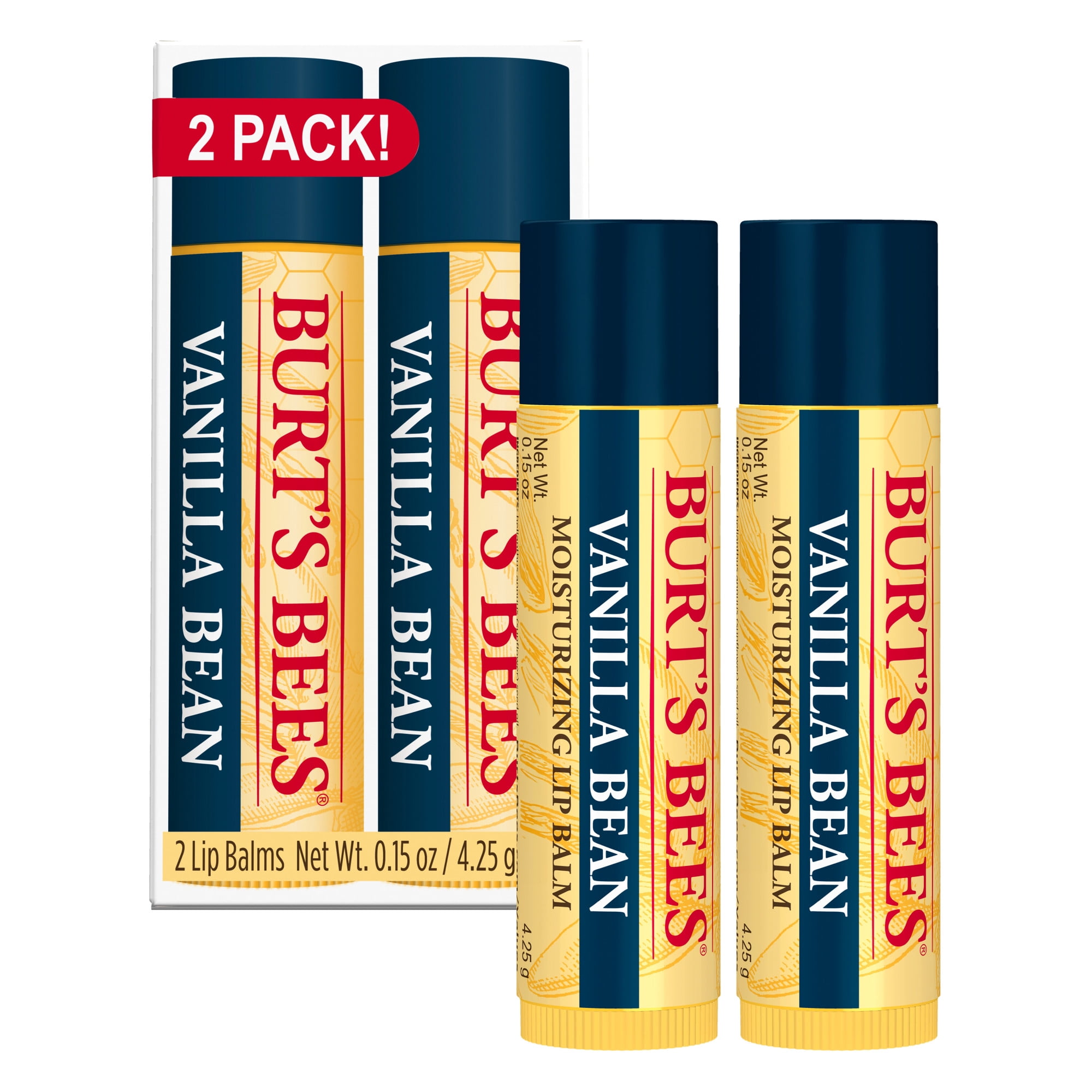 Burt's Bees Burts Bees Vanilla Bean Lip Balm, 2-Pack, 0.15 oz.