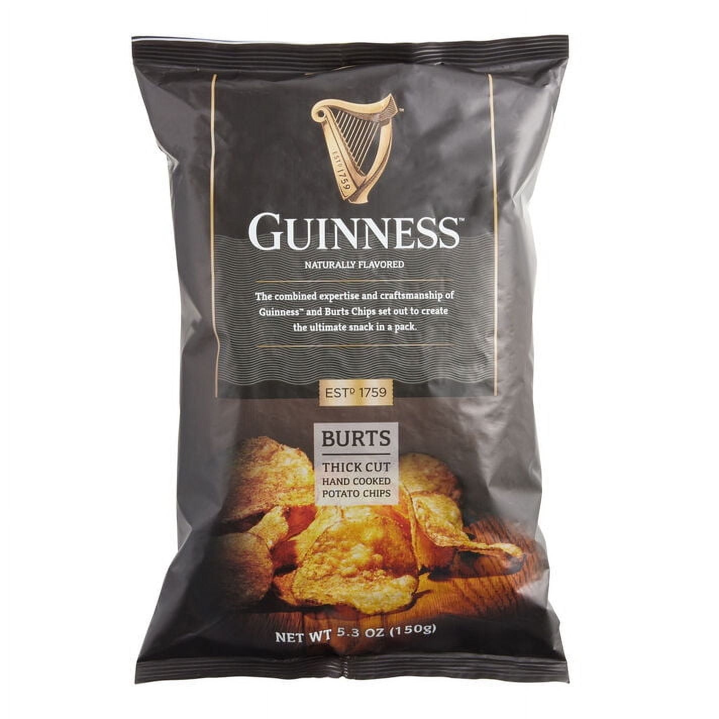 Burts Thick Cut Guinness Potato Chips 5.3 oz. Pack of 4