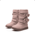 thumbnail image 1 of Burudani Girl's Kid's Cute Zipper Flat Heel Mid Calf Boot Shoes KLOVE PINK Size 9, 1 of 7