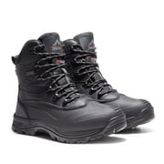 NORTIV 8 Mens Warm Insulated Waterproof Construction Rubber Sole Winter Snow Skii Boots