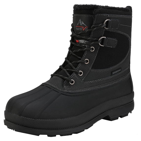 NORTIV 8 Men's Snow Boots Insulated Waterproof Rugged Duty Outdoor Winter Boots