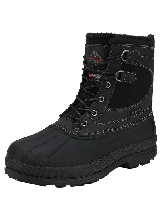 NORTIV 8 Men's Snow Boots Insulated Waterproof Rugged Duty Outdoor Winter Boots