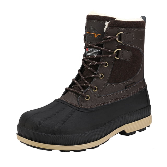 NORTIV 8 Men's Snow Boots Insulated Waterproof Rugged Duty Outdoor Winter Boots