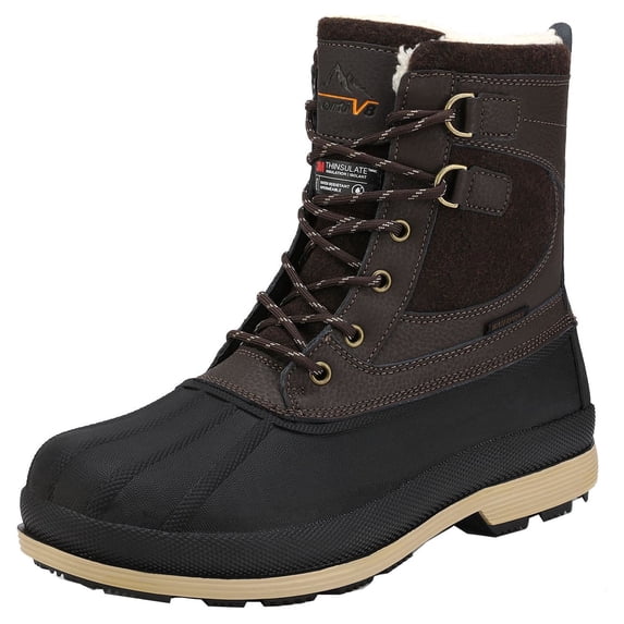 NORTIV 8 Men's Snow Boots Insulated Waterproof Rugged Duty Outdoor Winter Boots
