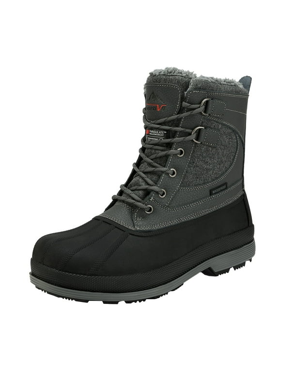 NORTIV 8 Men's Snow Boots Insulated Waterproof Rugged Duty Outdoor Winter Boots