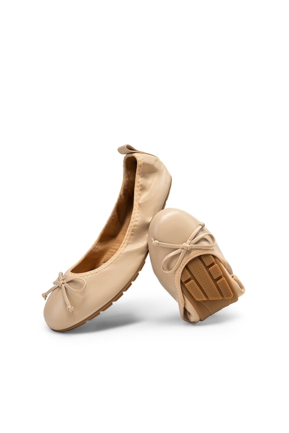 Women’s Flats Scrunch Foldable Ballet Flats Bowknot Round Toe Light Weight Slip-On Dress Shoes