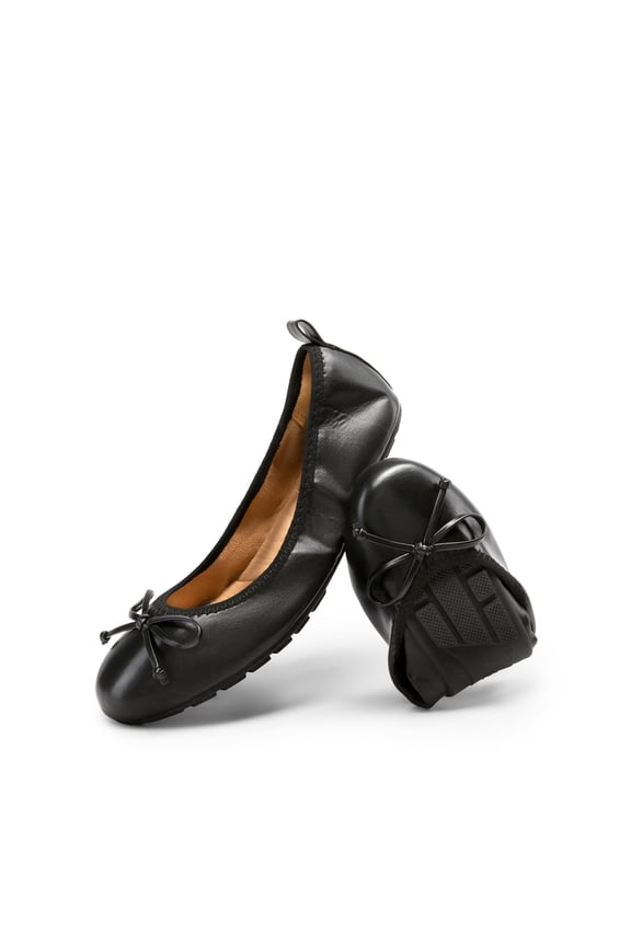 Women's Flats Scrunch Foldable Ballet Flats Bowknot Round Toe Light Weight Slip-On Dress Shoes Wide Width