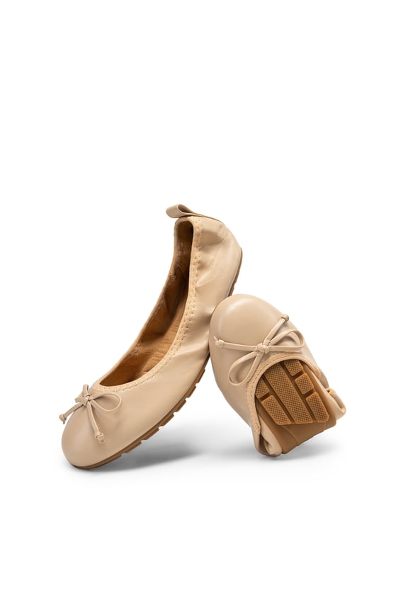 Women’s Flats Scrunch Foldable Ballet Flats Bowknot Round Toe Light Weight Slip-On Dress Shoes