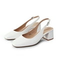 thumbnail image 1 of BURUDANI Womens Slingback Low Chunky Heels Pumps Square Toe Block Dress Shoes, 1 of 8