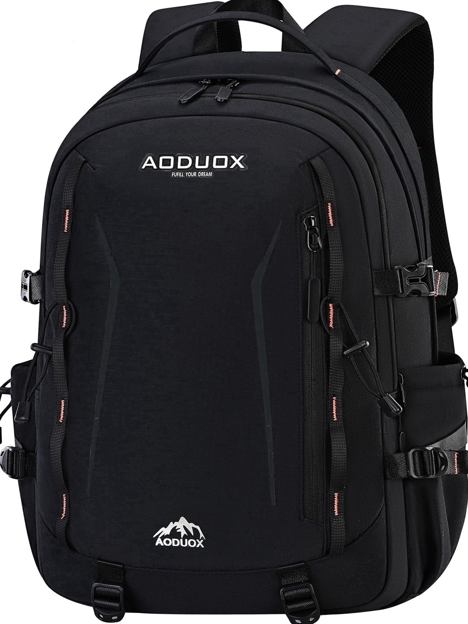 Burufy Backpack for Men & Women, 50L Lightweight Waterproof Laptop Backpack College School Backpack, Black