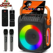 Burufy Karaoke Machine for Kids and Adult, Home Karaoke System with 2 Wireless Microphone, Bluetooth 5.3 Speaker with RGB Light for Party
