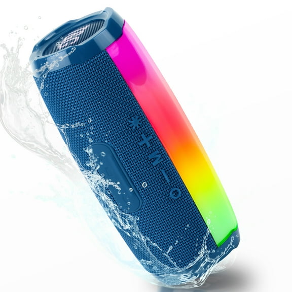 Burufy Portable Waterproof Bluetooth Speaker, 24W Loud Sound, Bluetooth 5.3, LED Lights, TWS Wireless Pairing for Outdoor/Party/Beach/Travel/Gifts