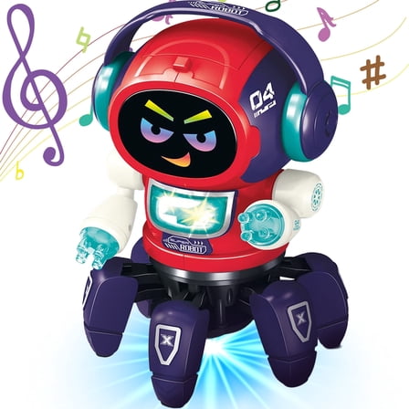 Burufy Robot Toys for Kids, Intelligent Electronic Walking Dancing Toys with Flashing Lights and Music for Age 3-8 Year Old Boys Girls Gift