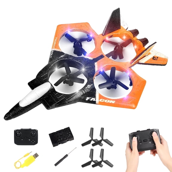 Gmdisc RC Planes for Kids 2.4GHZ Remote Control Foam Airplanes 360° Flip Fighter Jet Toy RC Airplane for Beginners Boy Toys 5-7 8 9 10 11 Year Old Boy Gifts