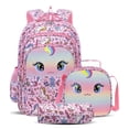 thumbnail image 1 of Burufy Kids School Backpack Set for Girls, 3-in-1 School Bag with Lunch Bag & Pencil Case for Primary Middle Students-Pink, 1 of 9