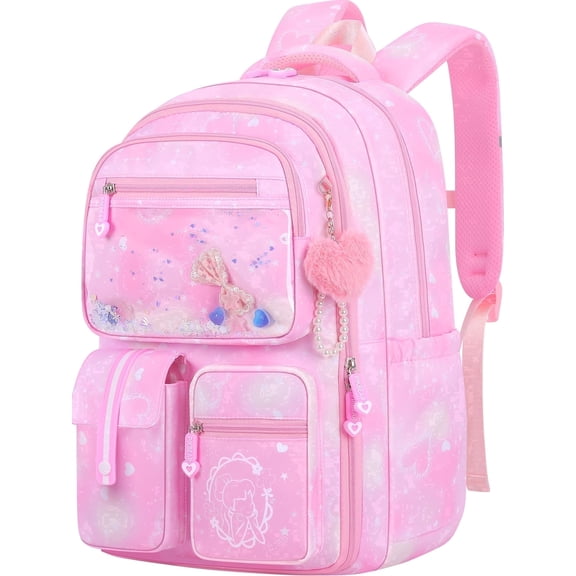 Gmdisc School Backpacks for Girls, Kids Fashion School Bookbag Girls School Bags Gifts-Pink