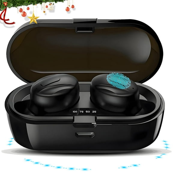 Burufy Wireless Earbuds, Bluetooth 5.0 Headphones Stereo Earphones, IPX7 Waterproof Earphones, Bluetooth Earbud with Touch Control for Android iOS